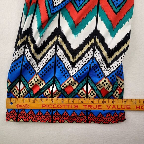 Sharagano Womans Chevron Print Wide-Leg Palazzo Pants Boho Hippie Medium Disco - Picture 7 of 7